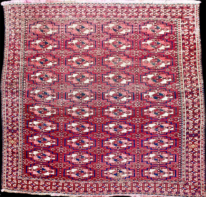 Ahal Téké Türkmen 'gyzlyk hali' (bridal rug/dowry piece), back