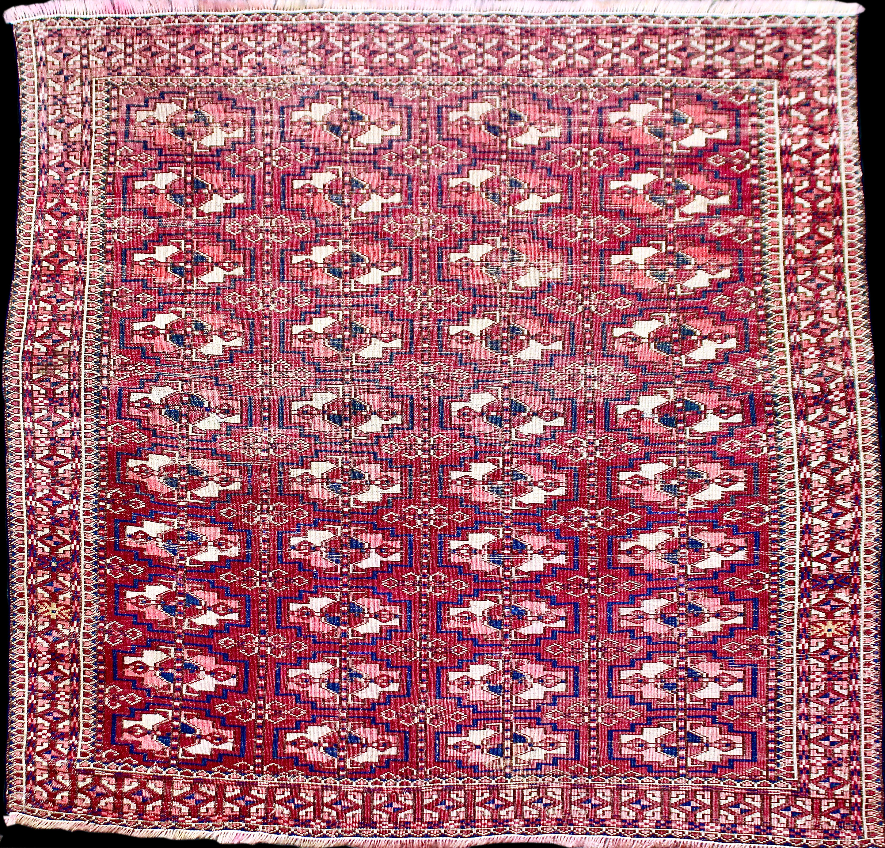 Ahal Téké Türkmen 'gyzlyk hali' (bridal rug/dowry piece) back